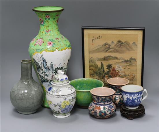 A quantity of Chinese and other ceramics etc